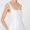 Vestido sem mangas de algodão puro, branco óptico