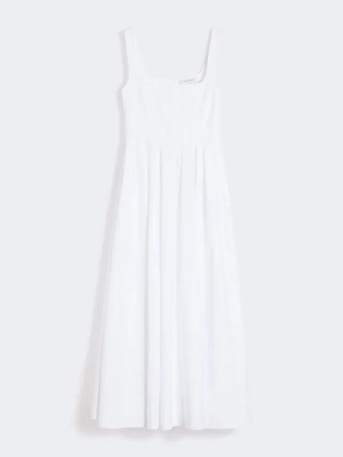 Vestido sem mangas de algodão puro, branco óptico
