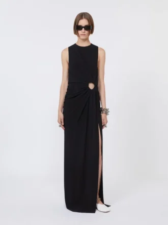 Vestido sem mangas em jersey elástico, preto