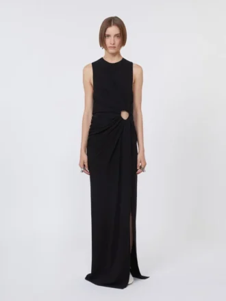 Vestido sem mangas em jersey elástico, preto