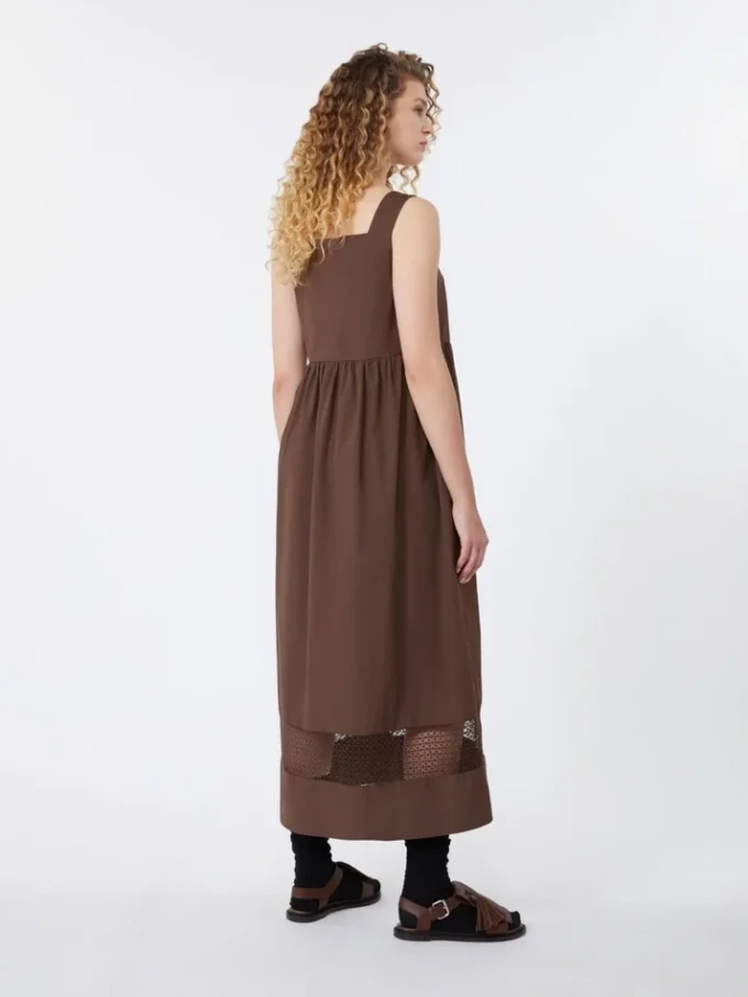 Vestido sem mangas em popeline de algodão, cor chocolate Vestido sem mangas em popeline de algodão, cor chocolate