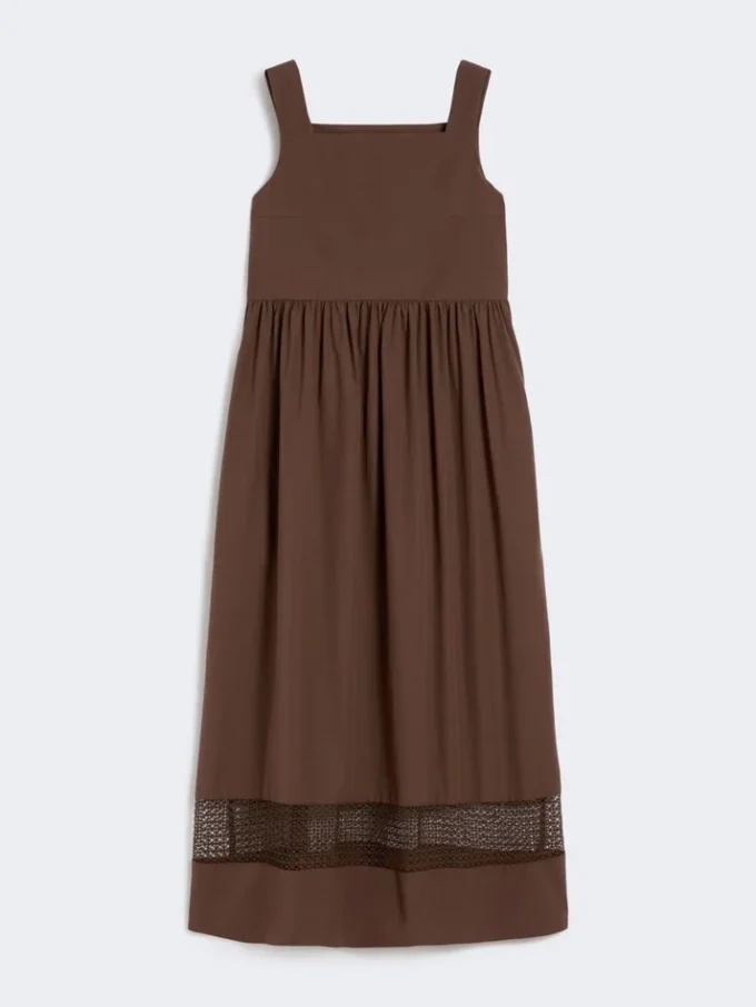 Vestido sem mangas em popeline de algodão, cor chocolate Vestido sem mangas em popeline de algodão, cor chocolate
