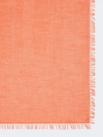 Xaile em jacquard de algodão, modal e caxemira, cor de coral