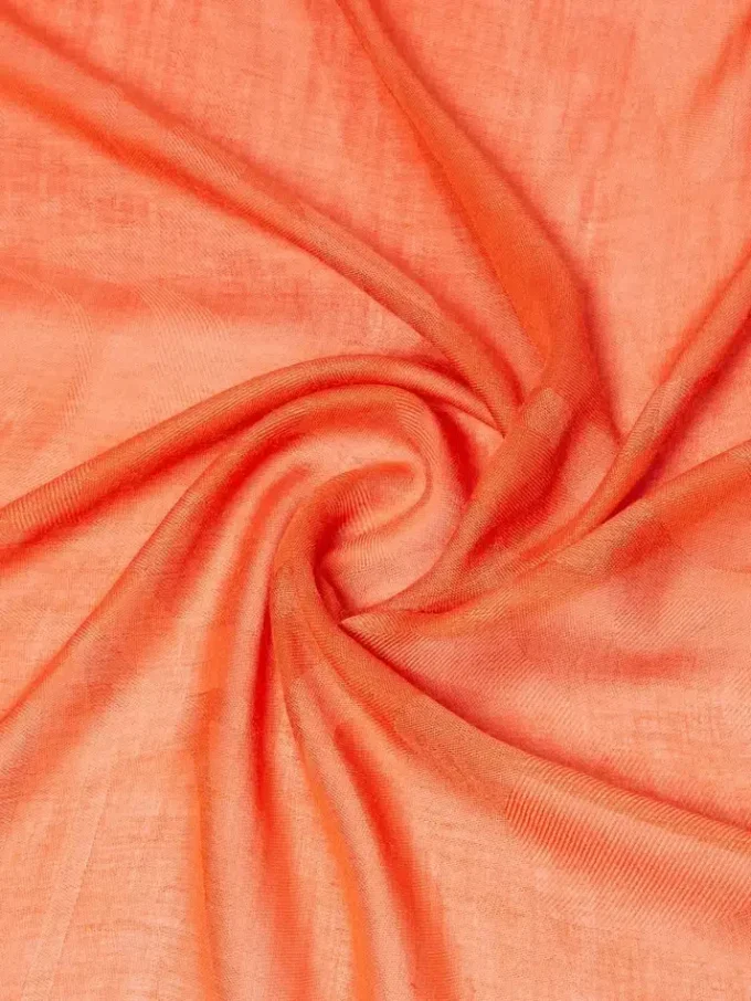 Xaile em jacquard de algodão, modal e caxemira, cor de coral