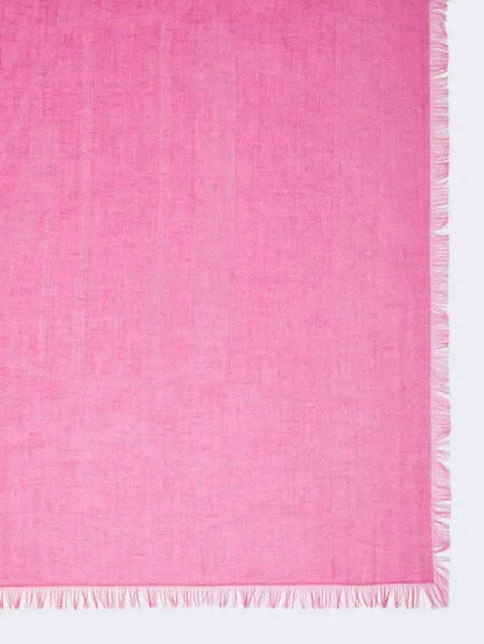 Xaile em jacquard de algodão, modal e caxemira, rosa choque
